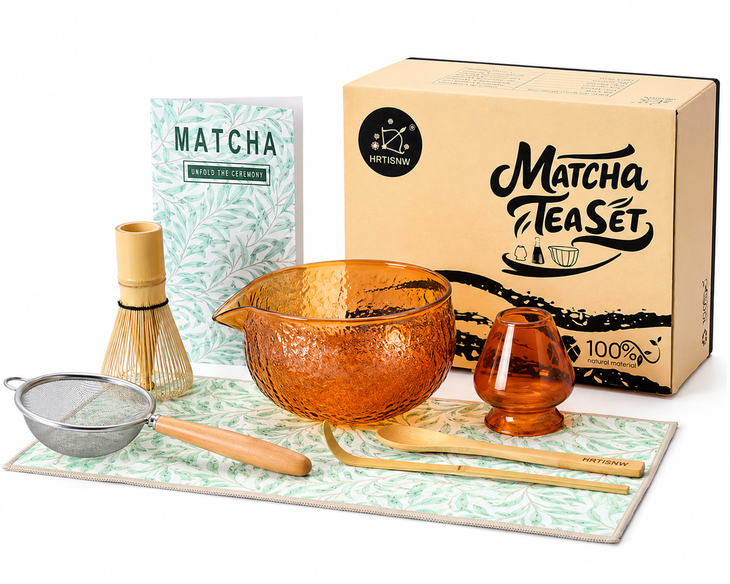 Amber Glass Matcha Ceremony Set – Complete Kit for Authentic Matcha Preparation