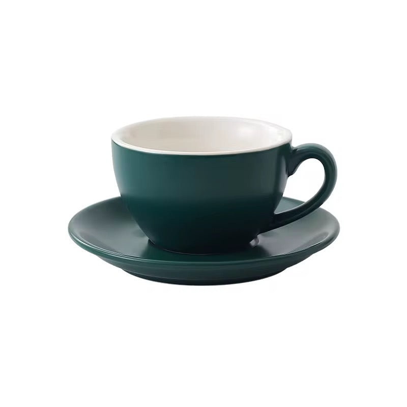 Cup & Saucer 6 Oz- Green Matte