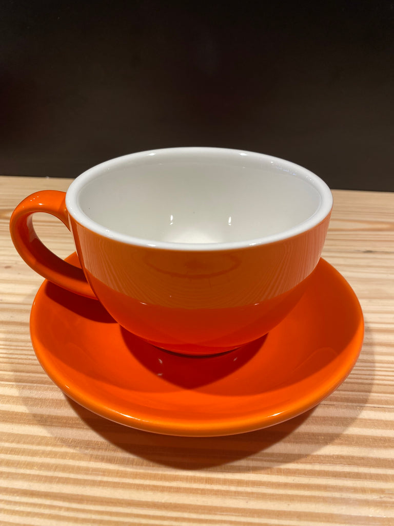 Cup & Saucer 12 Oz- Orange